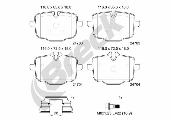Set placute frana,frana disc 24703 00 554 00 BRECK